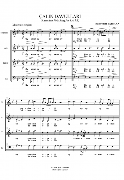 Çalın Davullar - SATB - Süleyman Tarman