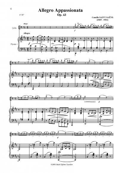 Allegro Appassionata, Op.43 Saint-Saens  Allegro Appassionata, Op.43 Saint-Saens
