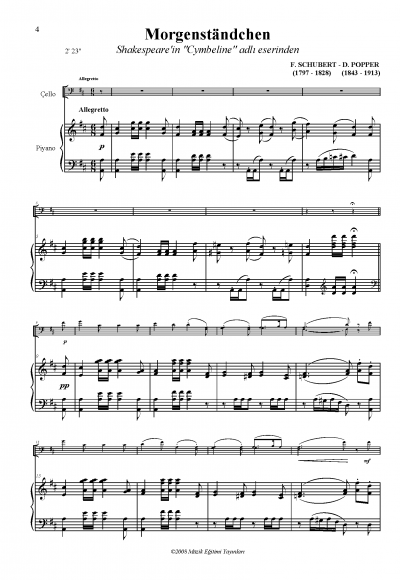 Morgenstandchen, Schubert-Popper Morgenstandchen, Schubert-Popper