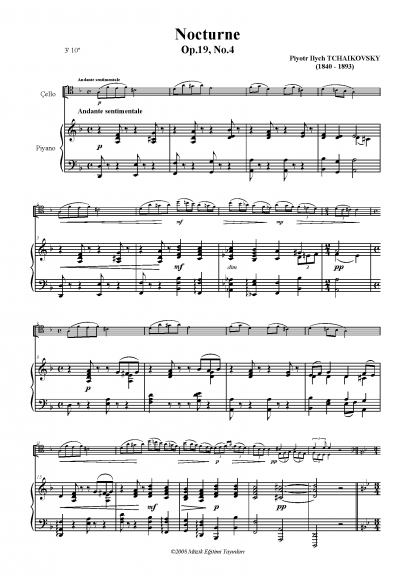 Nocturne, Op.19 No.4 ,Tchaikovsky Nocturne, Op.19 No.4 ,Tchaikovsky