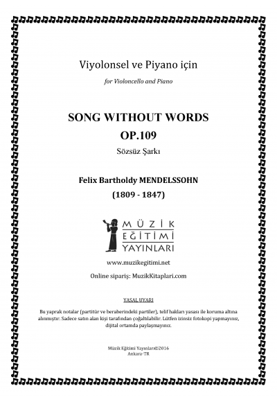 Song wihout Words, Op.109, Mendelssohn