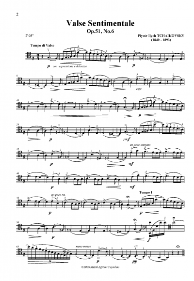 Valse Sentimentale, Op.51 No.6, Tchaikovsky