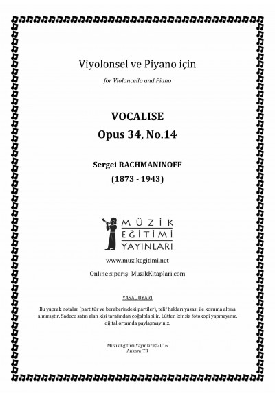 Vocalize, Op.34, No.14, Rachmaninoff