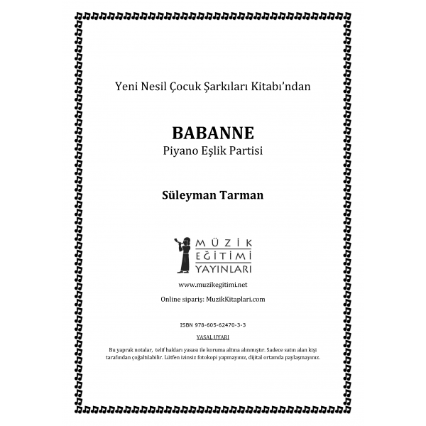 Babanne - S.Tarman - Piyano Eşlik Partisi